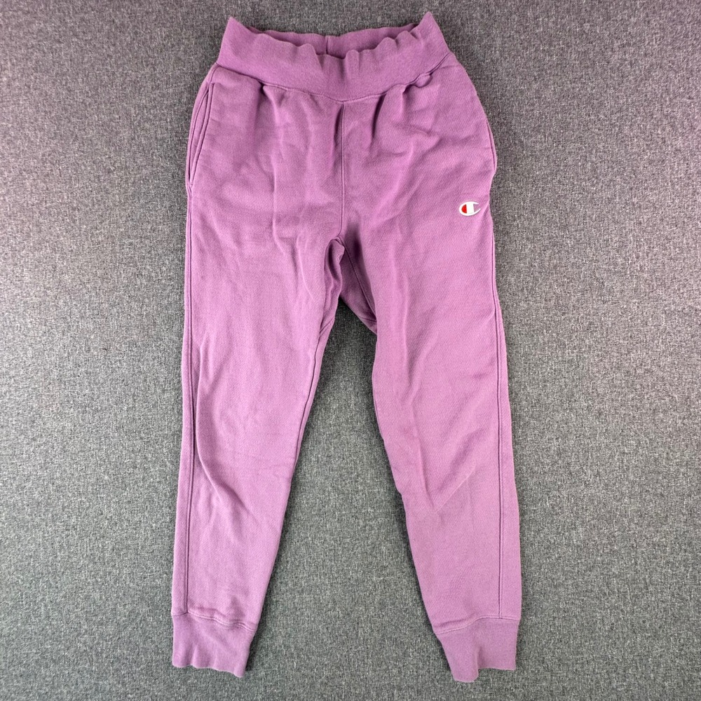 Champion Sweatpants Womens Small Reverse Weave GF01 Purple Jogger Pocket